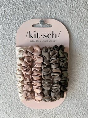 Kitsch Satin Scrunchies 6-Pack in Cream, Blush & Taupe Shades